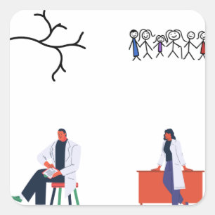 Aufkleberpackung für die Krankenpflege - Vaskulä Quadratischer Aufkleber