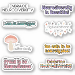 Aufkleberpackung für Neuroversity Awareness Typogr Aufkleber