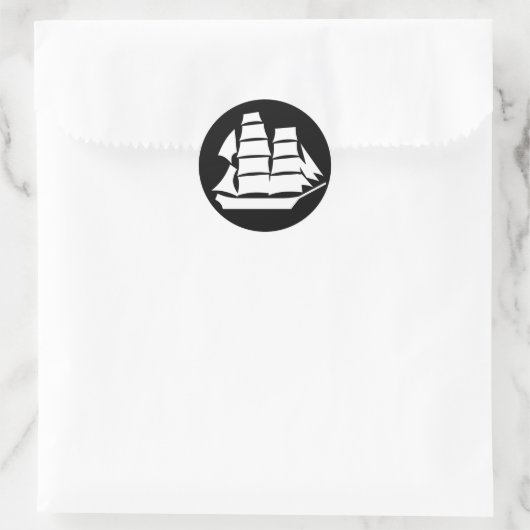 Aufkleberschiff Runder Aufkleber (Tasche)