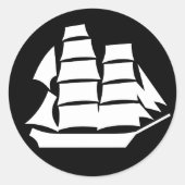 Aufkleberschiff Runder Aufkleber (Vorderseite)