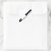 Aufknöpfen, es wird eine holprige Fahrt. Quadratischer Aufkleber (Tasche)