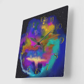 Aufkommen der Abwärtsuhr der Farben Quadratische Wanduhr (Winkel)