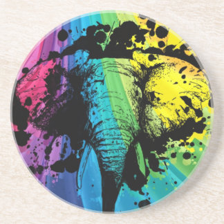 Aufladen des Bull-Elefanten auf Regenbogen Sandstein Untersetzer