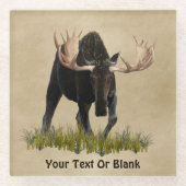 Aufladen von Bullenmaus auf altem Papier Glasuntersetzer (Vorderseite)