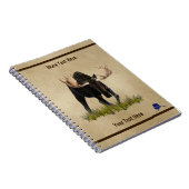 Aufladen von Bullenmaus auf altem Papier Notizblock (Rechte Seite)