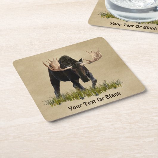 Aufladen von Bullenmaus auf altem Papier Rechteckiger Pappuntersetzer (angewinkelt)