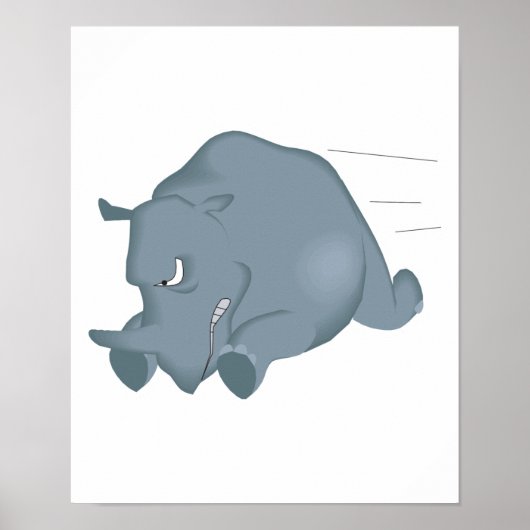 Aufladen von verrücktem Rhino Poster (Vorne)