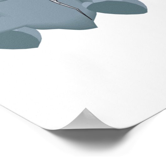 Aufladen von verrücktem Rhino Poster (Ecke)