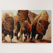 AufladenBaffalo/Bison mit Kalb, Stier 1014 Stück Puzzle (Horizontal)