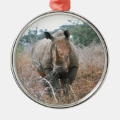 AufladenNashorn Silbernes Ornament (Vorne)