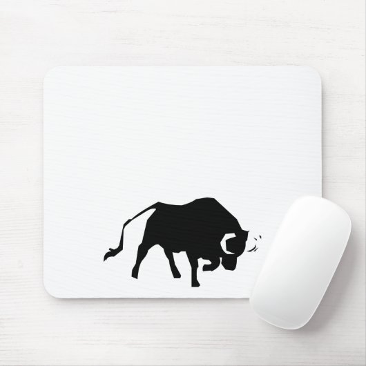 Aufladenstier-Silhouette Mousepad (Mit Mouse)