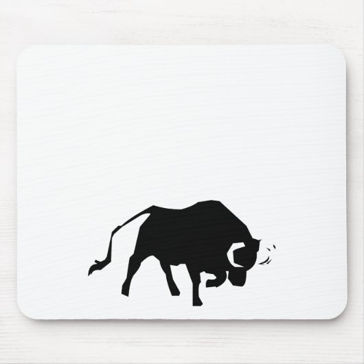 Aufladenstier-Silhouette Mousepad (Vorne)