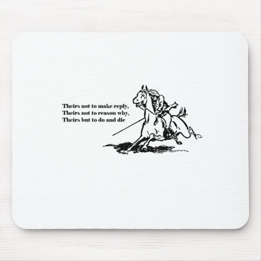 Aufladung der Zitat-Illustration der Lichtbrigade Mousepad (Vorne)