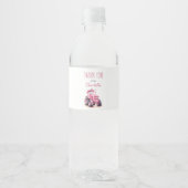 Auflesbare Geburtsdatum Pink Traktor Wasser Flasch Wasserflaschenetikett (Vorderseite)