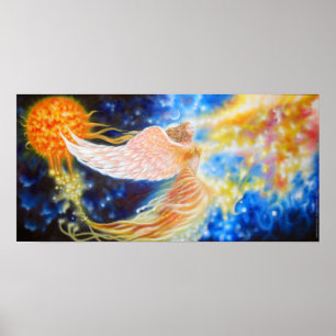 Aufleuchtenden Start postieren Poster