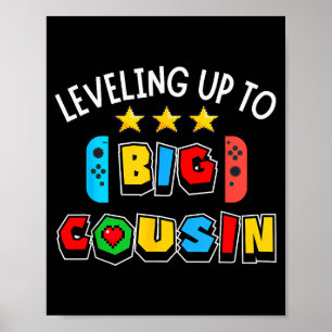 Aufleveln zum großen Cousin Lustiges Gaming-Video- Poster