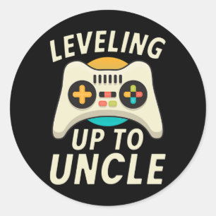 Aufleveln zum Uncle Gaming Gamer Family Bruder U Runder Aufkleber