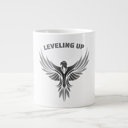 Auflevelnde Silber-Phönix-Kunst Jumbo-Tasse (Vorderseite)