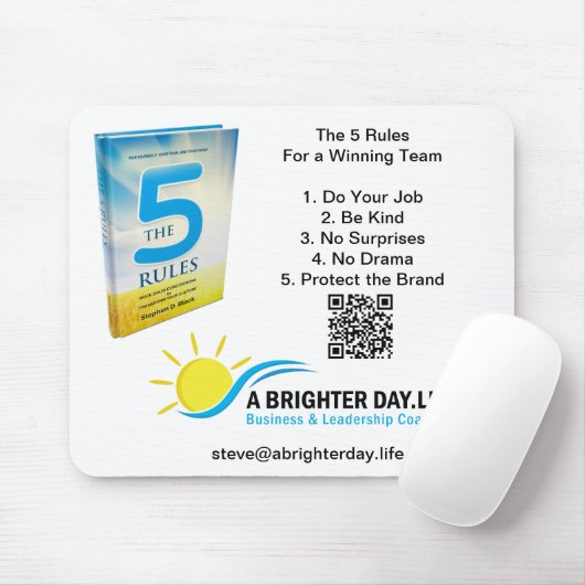 Auflistung der 5 Regeln - Maus-Pad Mousepad (Mit Mouse)