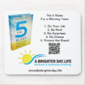 Auflistung der 5 Regeln - Maus-Pad Mousepad (Vorne)