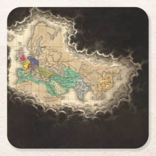 Auflösung des Reiches von ANZEIGE Karls der Groß Rechteckiger Pappuntersetzer