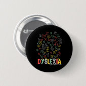 Aufmerksamkeit Alphabet Regenbogen Silver Ribbon R Button (Vorne & Hinten)