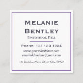 Aufmerksamkeit, die lila Sonnendurchbruch hallo Quadratische Visitenkarte (Rückseite)