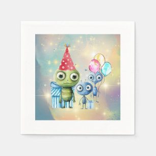 Aufmerksamkeit Intergalaktisch Schlicht Geburtstag Serviette