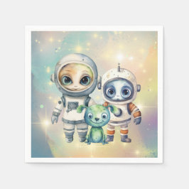 Aufmerksamkeit Intergalaktisch Schlicht Geburtstag Serviette