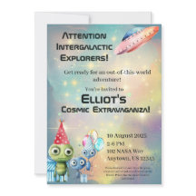 Aufmerksamkeit Intergalaktische Geburtstagseinladu