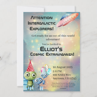 Aufmerksamkeit Intergalaktische Geburtstagseinladu Einladung