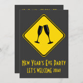 Aufmerksamkeit: Party des Sylvesterabends voran! Einladung (Vorne/Hinten)