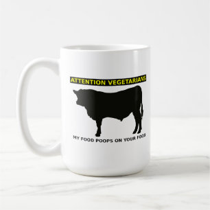Aufmerksamkeit Vegetarier Lustiger Fleischliebhabe Kaffeetasse