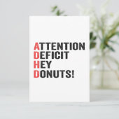 Aufmerksamkeitsdefizit Hey Donuts Adhd Neurodivers Dankeskarte (Stehend Vorderseite)