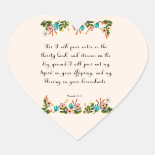 Aufmunternde Bibel versifiziert Kunst - Herz-Aufkleber