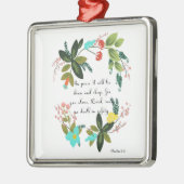 Aufmunternde Bibel versifiziert Kunst - Psalm-4:8 Ornament Aus Metall (Links)