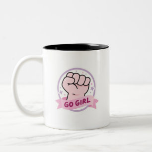 Aufmunterndes Mädchen-Power-Empowerment-Zweiton-Ka Zweifarbige Tasse