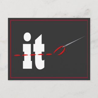 Aufnähen auf der Postkarte