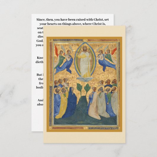 Aufnahme Jesu Christi Heiliger Begleitkarte (Vorne/Hinten)
