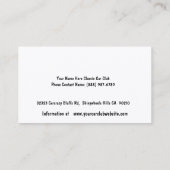 Aufnahme-Karte für klassische Auto-Show oder Visitenkarte (Rückseite)