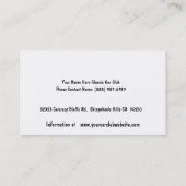 Aufnahme-Karte für klassische Auto-Show oder Visitenkarte (Rückseite)