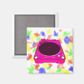 Aufnahme Player rosa Farbe Grafik Magnet (Vorderseite/Rückseite)