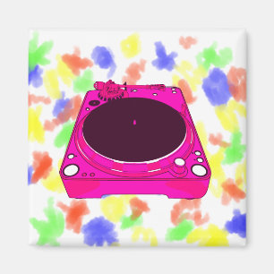 Aufnahme Player rosa Farbe Grafik Magnet