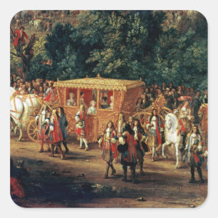 Aufnahme von Louis XIV und Maria Theresa in Quadratischer Aufkleber