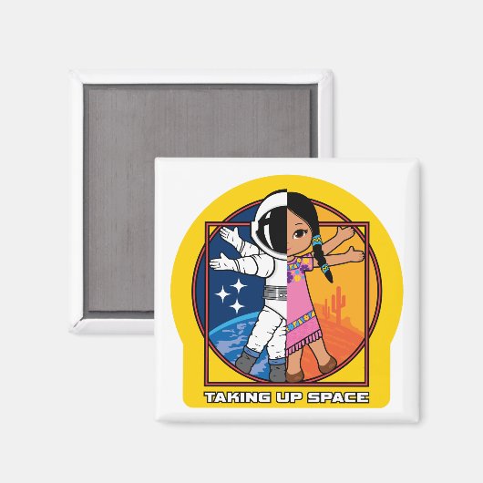 Aufnehmen des Space-Logos Magnet (Vorderseite/Rückseite)