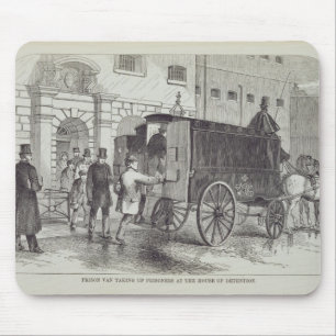 Aufnehmende Gefangene Gefängnis-Vans am Haus von Mousepad
