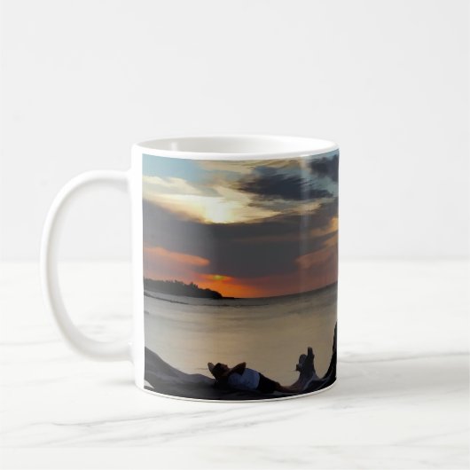 Aufpassen des Sonnenuntergangs Kaffeetasse (Links)