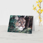 Aufpassende Puma-leere Karte (Gelbe Blume)