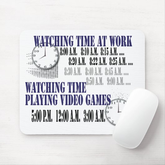 aufpassende Zeit bei der Arbeit Mousepad (Mit Mouse)