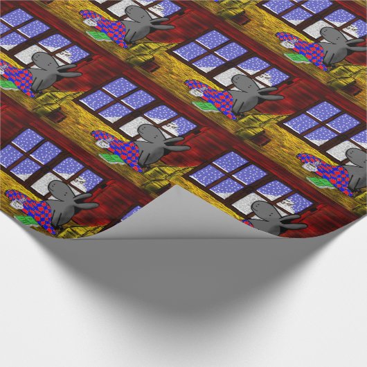 aufpassender Schnee des Esels Geschenkpapier (Ecke)